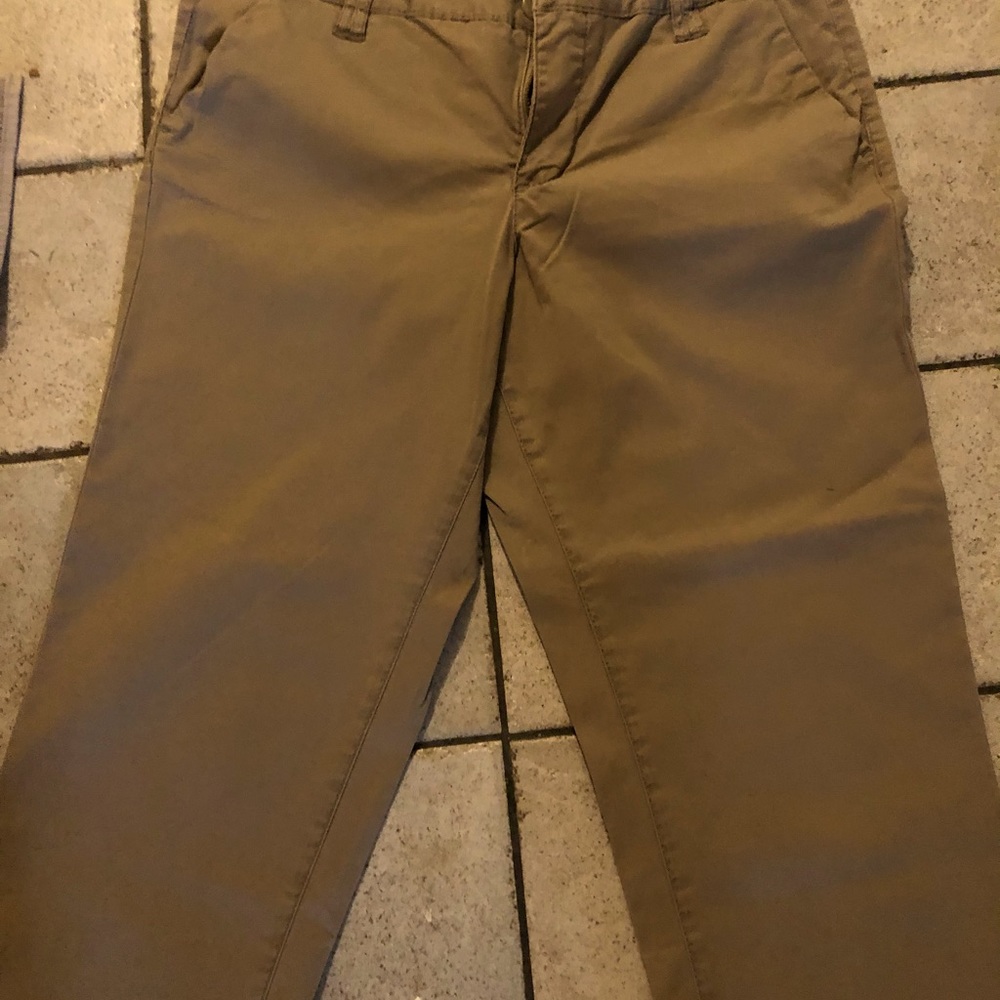Jag khaki wide leg capri pants